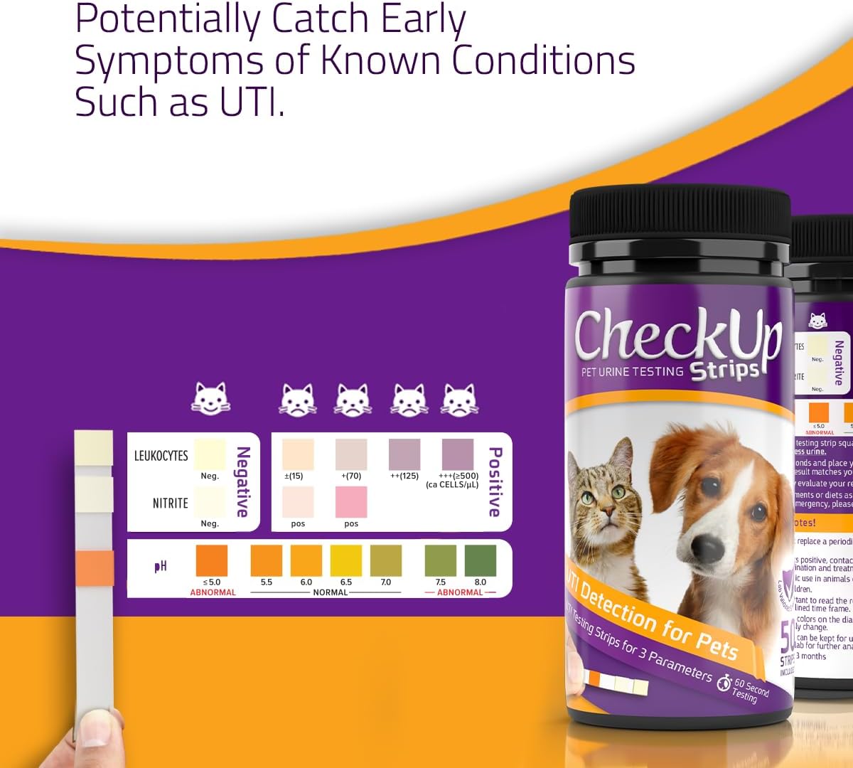 CheckUp Cat and Dog UTI Urine Test Strips
