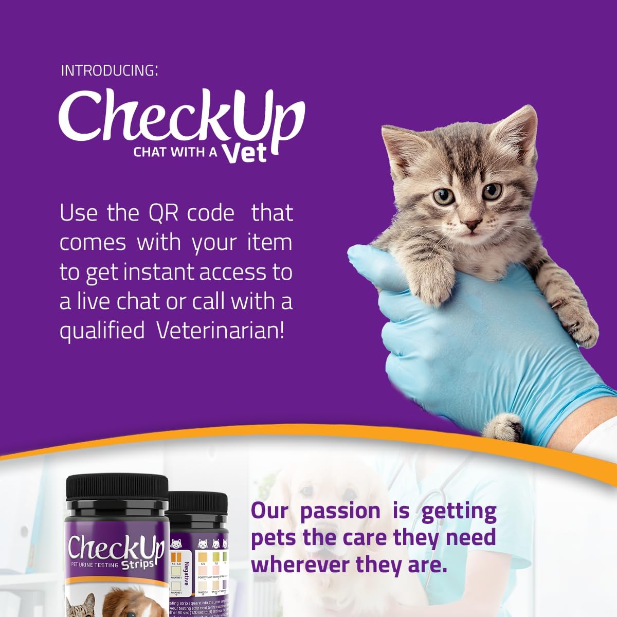 CheckUp Cat and Dog UTI Urine Test Strips