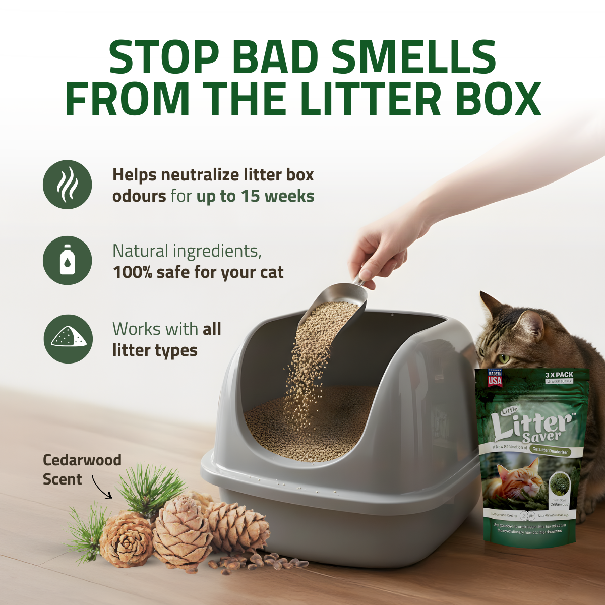 Little Litter Saver | a New Kind of Area Deodorizer for Litter Box